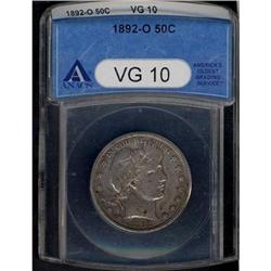 1892-O Barber 50C ANACS VG10