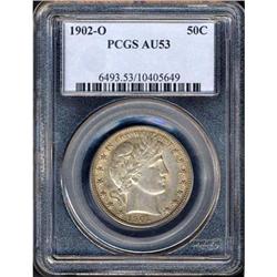 1902-O Barber 50C PCGS AU53