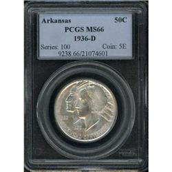 1936-D Arkansas 50C PCGS MS66