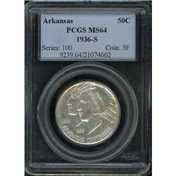 1936-S Arkansas 50C PCGS MS64