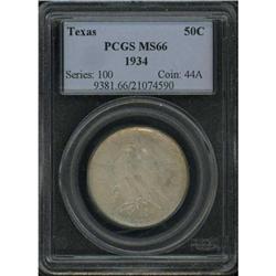 1934 Texas 50C PCGS MS66