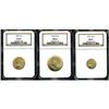 Image 1 : Lot of Three Miscellaneous Indian Head US Gold coins.