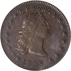 1795 Flowing Hair $1. 3 Leaves PCGS AU55