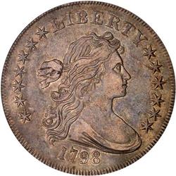1798 Bust $1. Sm Eagle, 13 Stars PCGS EF45
