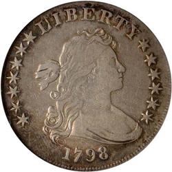 1798 Bust $1. Heraldic Eagle, Close Date NGC VF20