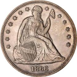 1866 Liberty Seated $1. Motto NGC MS61