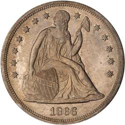1866 Liberty Seated $1 Motto ANACS AU58 Details Cleaned