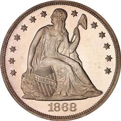 1868 Liberty Seated $1 PCGS PF64 DCAM