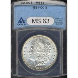 1891-CC Morgan $1 ANACS MS63