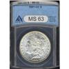 Image 1 : 1891-CC Morgan $1 ANACS MS63