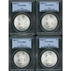 Lot of Four Morgan Dollars PCGS