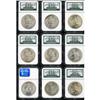 Image 1 : Lot of Eleven Morgan and Peace Dollars NGC