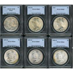 Lot of 11 Miscellaneous Morgan and Peace Dollars PCGS