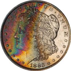 Lot of Three Toned Morgan Dollars