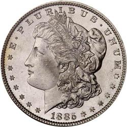 Lot of Four 1885 Toned Morgan Dollars NGC MS65*