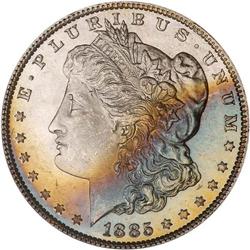 Lot of Three 1885 Toned Morgan Dollars NGC MS64*