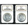 Image 1 : Lot of Two 1886 Morgan Dollars NGC MS66 MS65