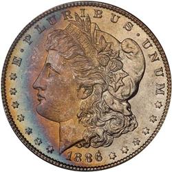 Lot of Three 1886 Toned Morgan Dollars NGC MS64*