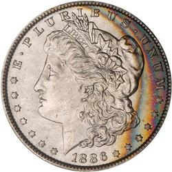 Lot of Five 1886 Toned Morgan Dollars NGC MS63*