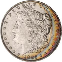 Lot of Five 1886 Toned Morgan Dollars NGC MS63*