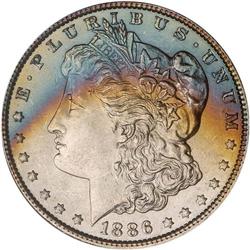 Lot of Five 1886 Toned Morgan Dollars NGC MS63*