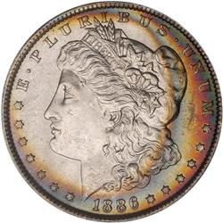 Lot of Three 1886 Toned Morgan Dollars NGC MS63*