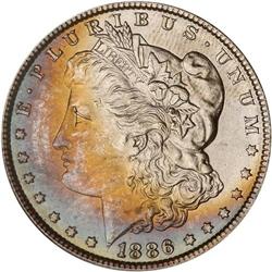 Lot of Three 1886 Toned Morgan Dollars NGC MS63*