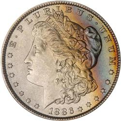 Lot of Three 1886 Toned Morgan Dollars NGC MS63*