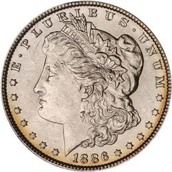 Lot of Five 1886 Toned Morgan Dollars NGC Unc