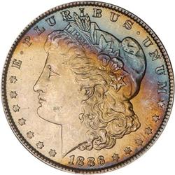 Lot of Five 1886 1887 Toned Morgan Dollars NGC Unc