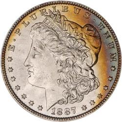 Lot of Three 1887 Toned Morgan Dollars NGC MS65*