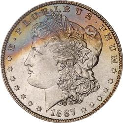 Lot of Three 1887 Toned Morgan Dollars NGC MS65*