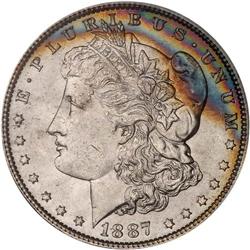 Lot of Three 1885 1887 Toned Morgan Dollars NGC MS65*