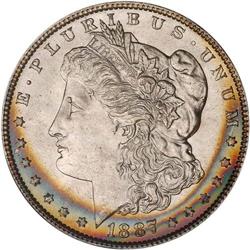 Lot of Three 1887 Toned Morgan Dollars NGC MS65*