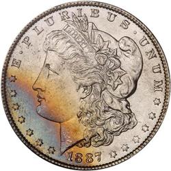 Lot of Three 1887 Toned Morgan Dollars NGC MS65*