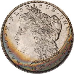 Lot of Two 1887 Toned Morgan Dollars NGC MS65*