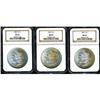 Image 1 : Lot of Three 1887 Morgan Dollars NGC MS65