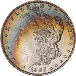 Lot of Three 1887 Toned Morgan Dollars NGC MS64*