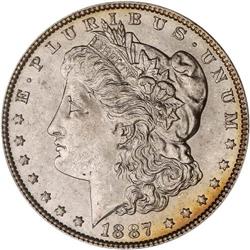 Lot of Five 1887 Toned Morgan Dollars NGC MS64*