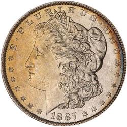 Lot of Five 1887 Toned Morgan Dollars NGC MS64*