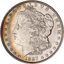 Lot of Four 1887 Toned Morgan Dollars NGC MS64*