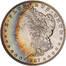 Lot of Three 1887 Toned Morgan Dollars NGC MS64*