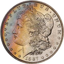 Lot of Three 1887 Toned Morgan Dollars NGC MS64*