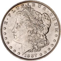 Lot of Five 1887 Toned Morgan Dollars NGC Unc