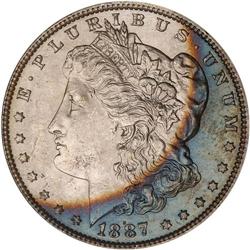 Lot of Five 1887 Toned Morgan Dollars NGC Unc