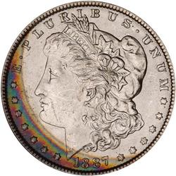 Lot of Five 1887 Toned Morgan Dollars NGC Unc