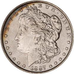 Lot of Five 1887 Toned Morgan Dollars NGC Unc