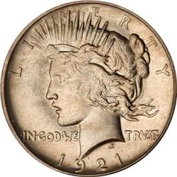 1921 Peace $1 PCGS MS66
