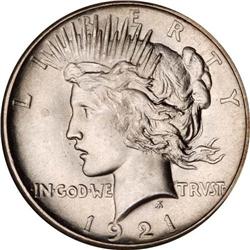 1921 Peace $1 NGC MS66