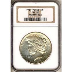 1921 Peace Dollar NGC MS64